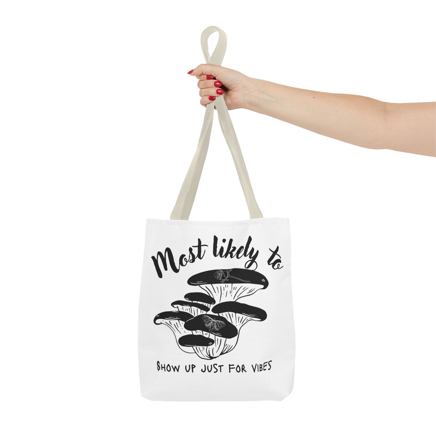 Mushroom Vibes Tote Bag, Fun Eco-Friendly Bag, Gift for Nature Lovers, Stylish Shopping Bag, Festival Accessory, Unique Design Tote