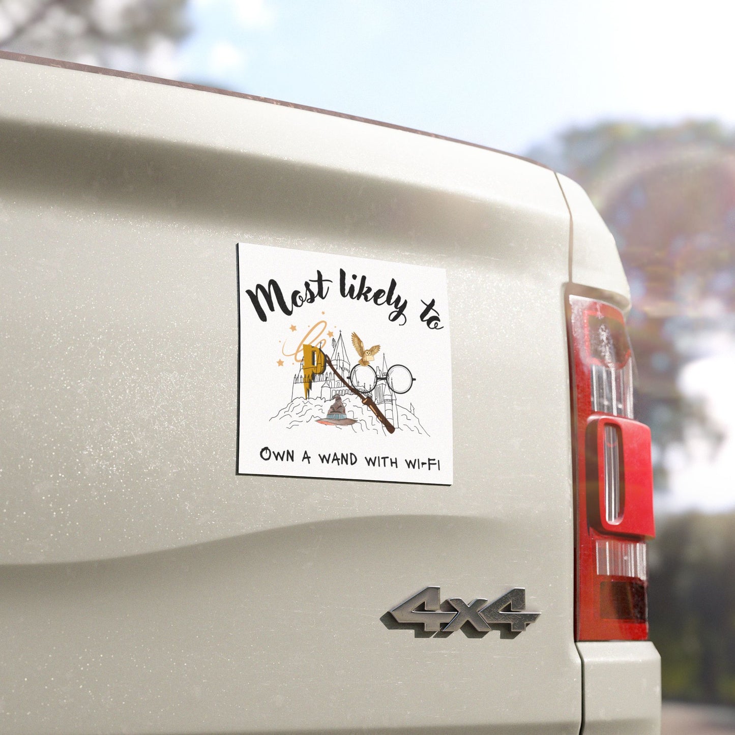 Wand Wi-Fi Car Magnet - Fun Magical Car Decor - Potter inspired Car Magnet