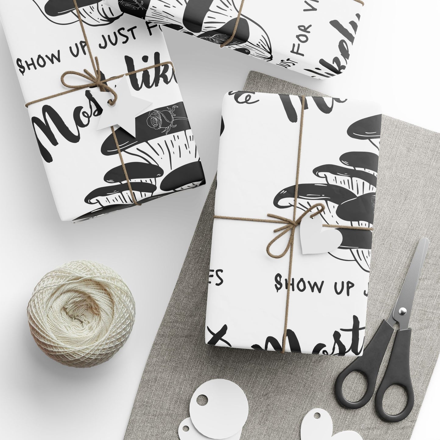 Mushroom-Themed Wrapping Paper for Eco-Friendly Gifts, Mushroom Paper, Unique Gift Wrap for Special Occasions, Holidays, Birthdays, Celebrate Nature