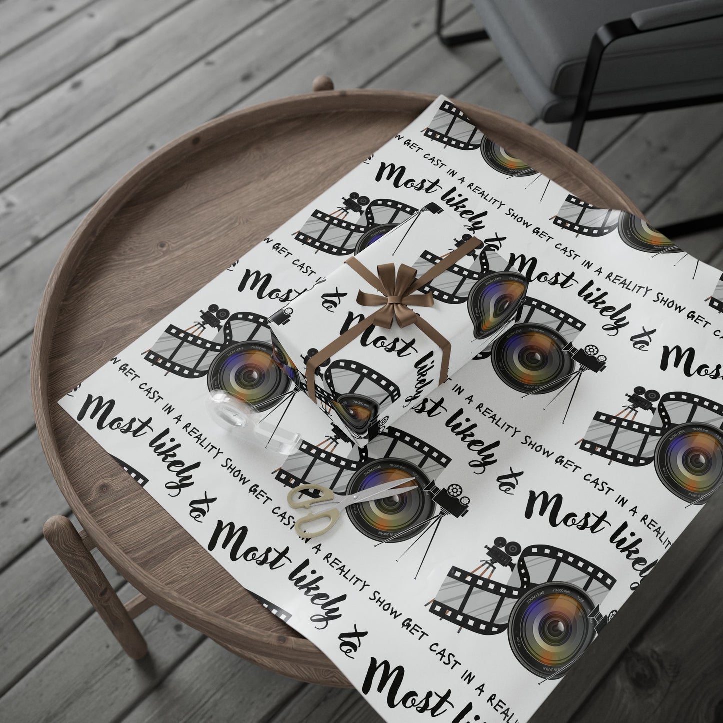 Film-Themed Wrapping Paper for Movie Lovers, Gift Wrap for Birthdays, Holidays, and Celebrations, Unique Present Packaging, Party Supplies