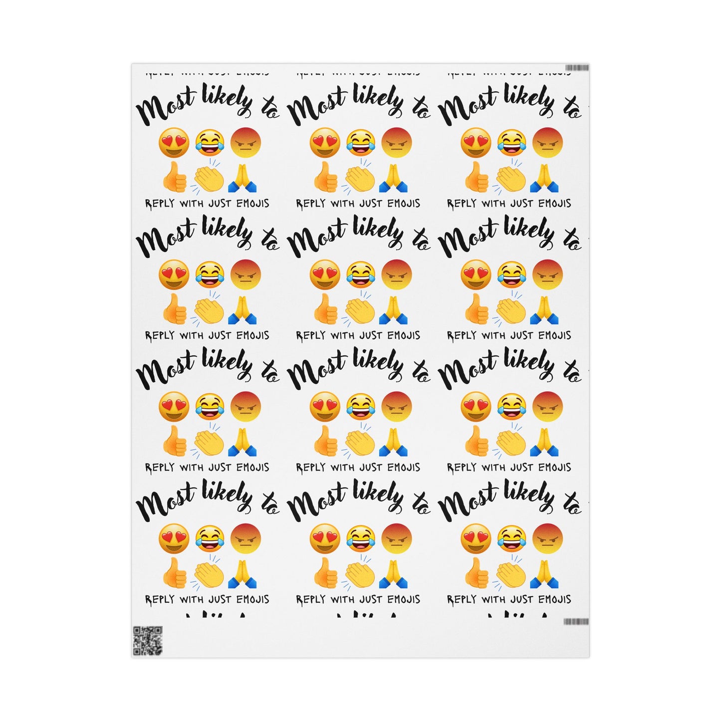 Fun Emoji Wrapping Paper, Gift Wrap for Parties, Birthday Decor, Holiday Gift Wrap, Celebration Supplies, Most Likely To Theme, Birthday Gift Wrap