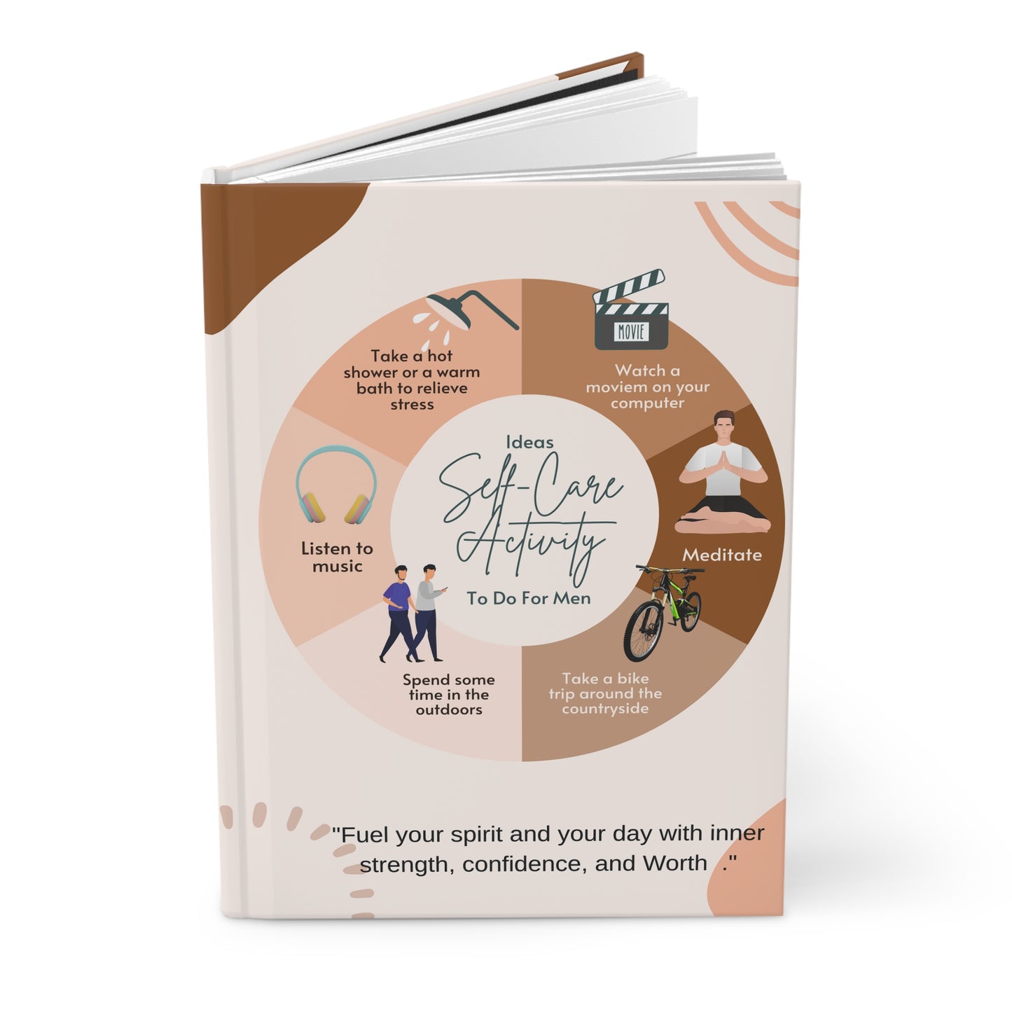 Personalize, Self-Care Activity Journal for Men - Matte Hardcover, journal for him