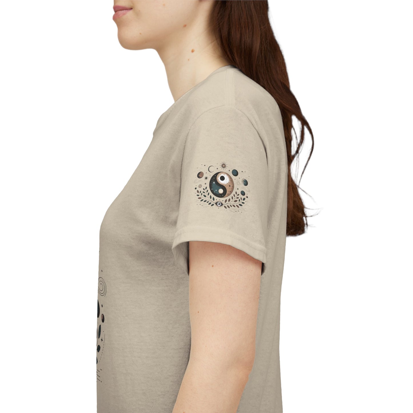 Yin Yang Moon Phases T-Shirt — Celestial Spiritual Graphic Tee