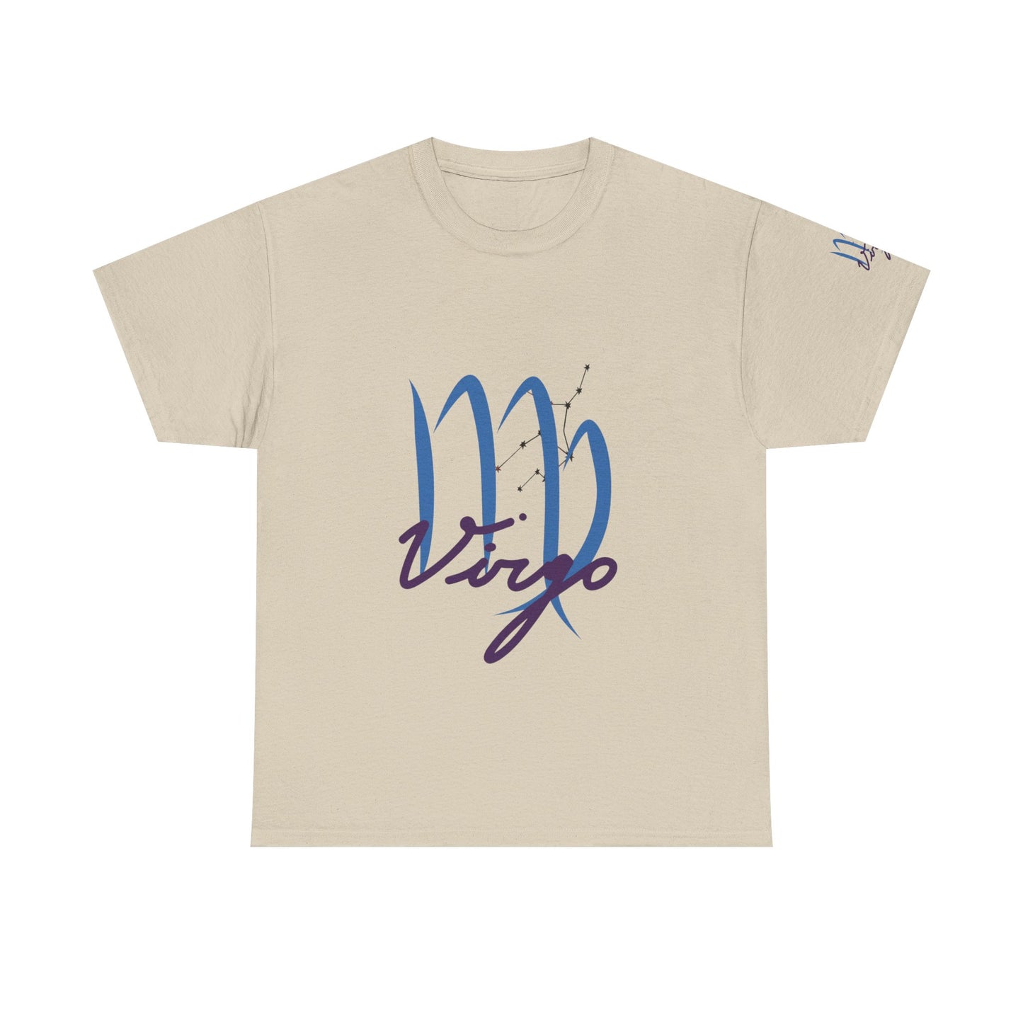 Virgo Zodiac T-Shirt – Elegant Blue Virgo Script Tee
