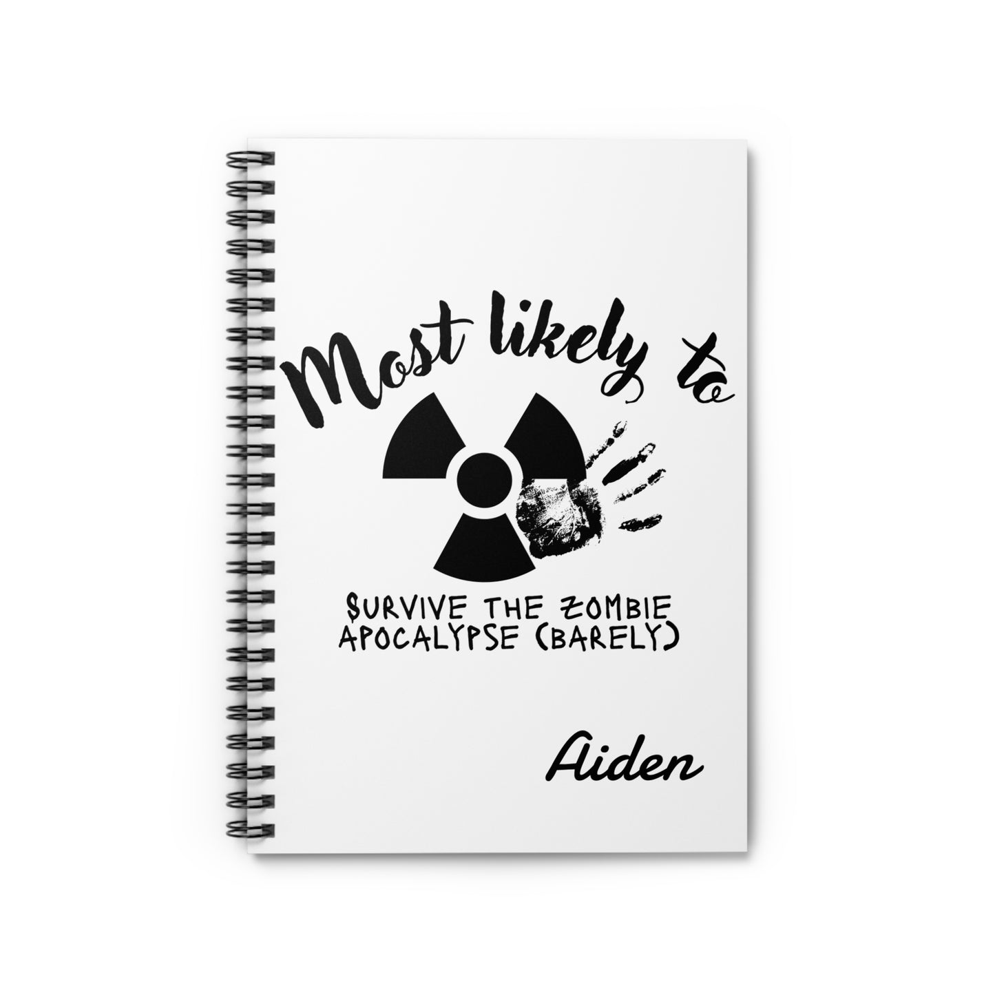 ADD PERSONAL NAME IN CART.  Zombie Apocalypse Spiral Notebook - Personalized, Fun Gift for Students, Journal, Back to School Supplies, Unique Birthday Present