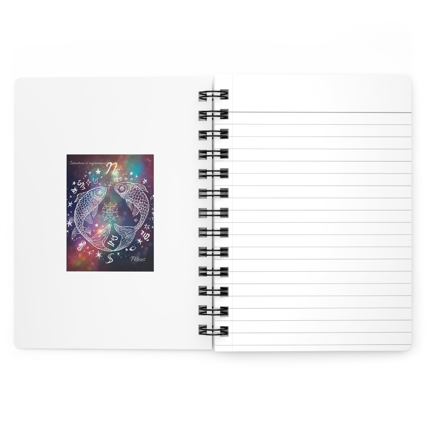 Astrological Pisces Spiral Bound Journal - Intuition Is My Compass
