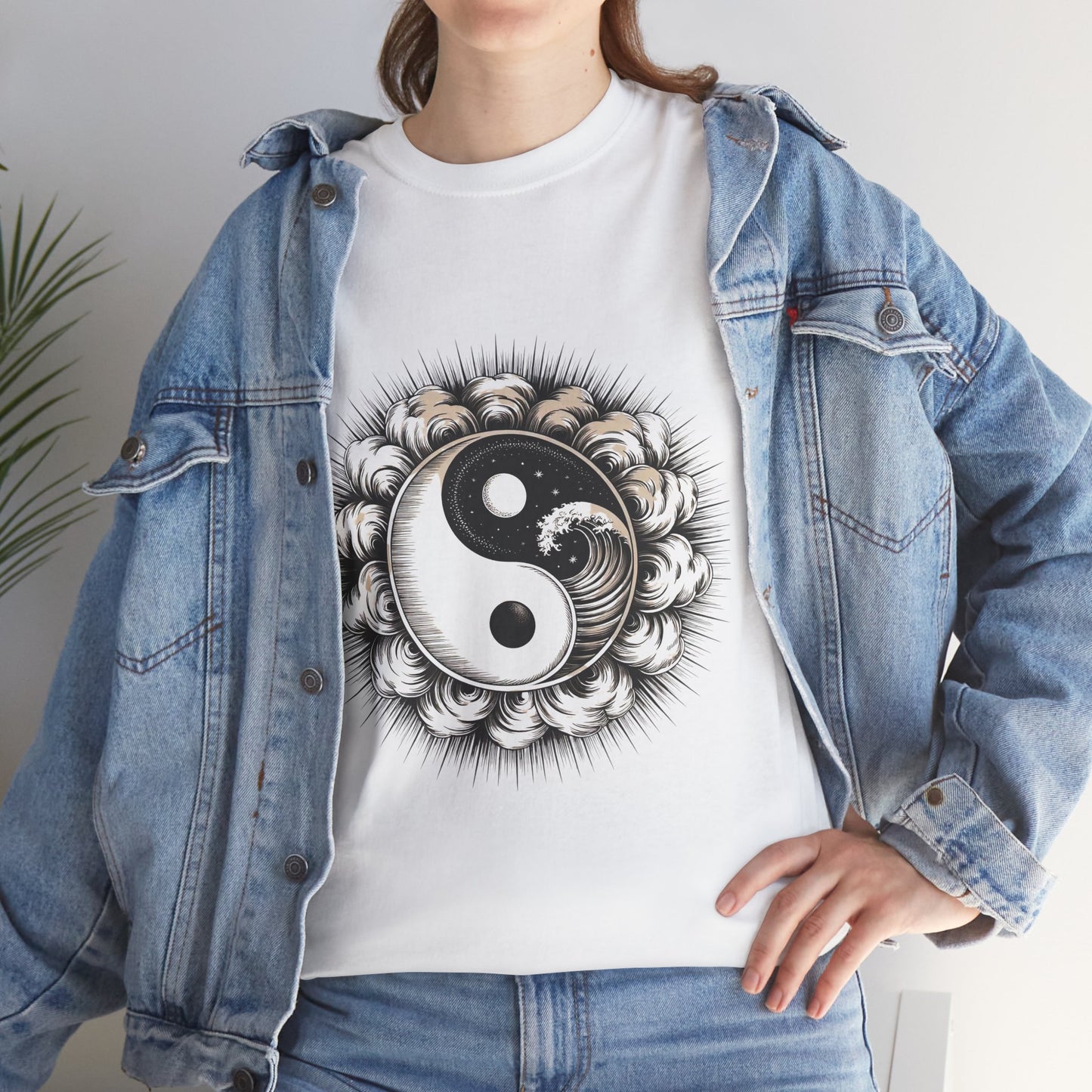 Yin Yang Floral Tee — Balanced Harmony Graphic T-Shirt