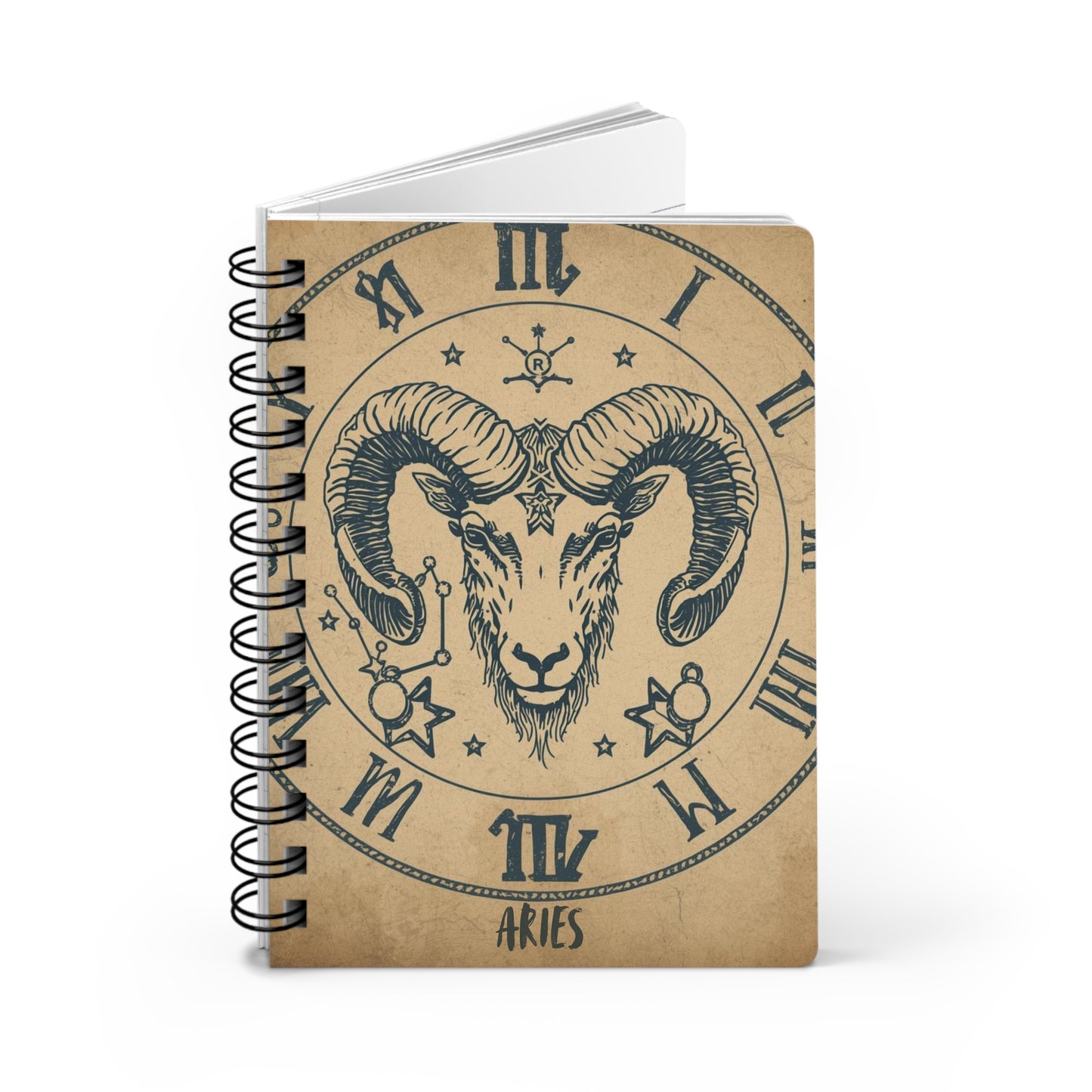 Aries Zodiac Spiral Bound Journal - Astrological Design