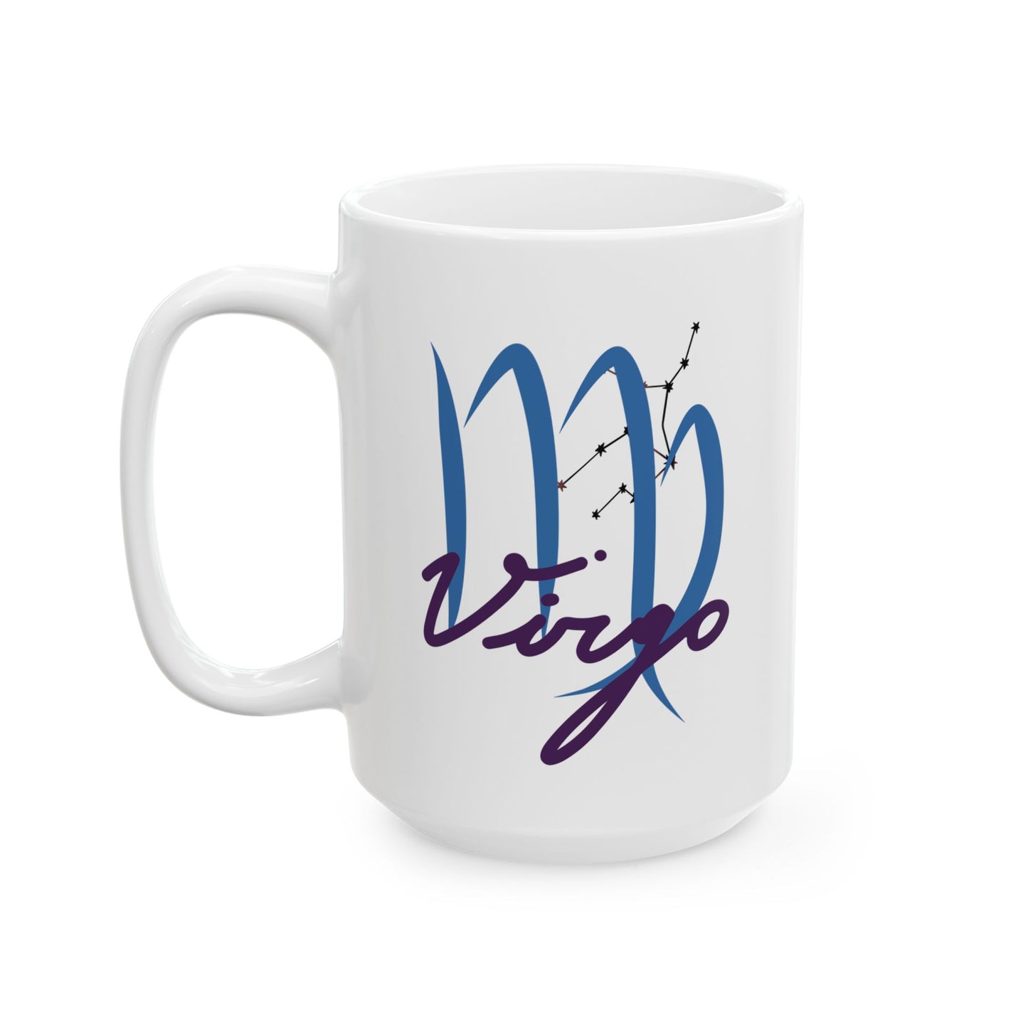 Virgo Zodiac Coffee Cup, Inspirational 'Rise & Shine' Ceramic Coffee Mug (11oz/15oz)