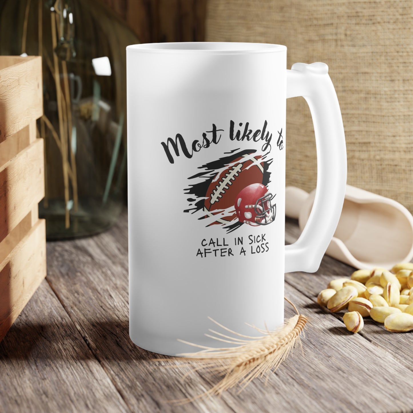 Personalized Frosted Glass Beer Mug - Perfect for Celebrations and Gift Giving, Beer Mug, Football Mug, Sports Mug