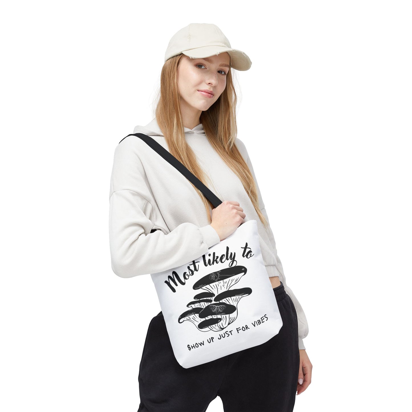 Mushroom Vibes Tote Bag, Fun Eco-Friendly Bag, Gift for Nature Lovers, Stylish Shopping Bag, Festival Accessory, Unique Design Tote