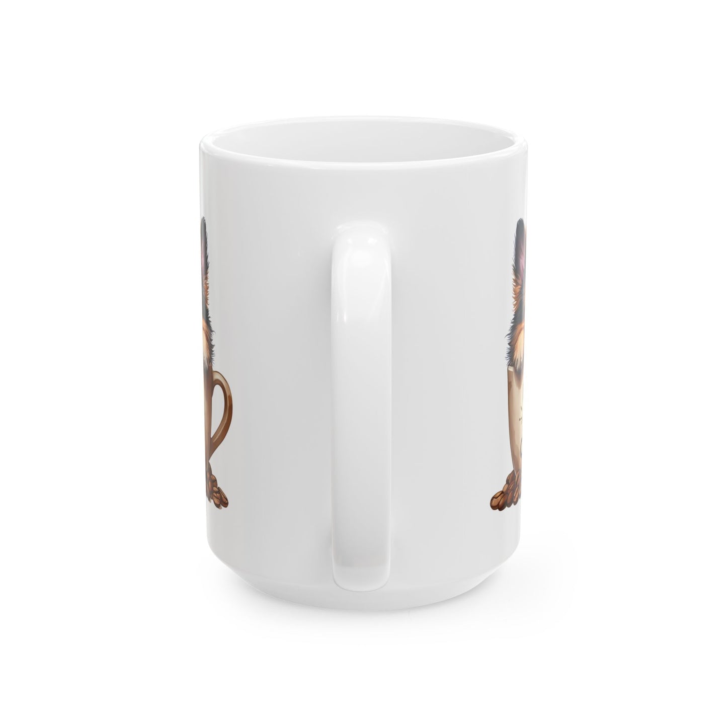 German Shepherd Coffee Lover Mug – Cute Dog Illustration Ceramic Mug (11oz, 15oz)