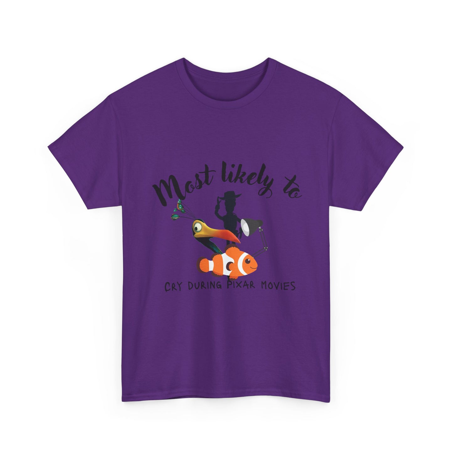 Unisex Heavy Cotton Tee - Most Likely to Cry During Pixar Movies, Perfect Gift for Movie Lovers, Fun Graphic Tee for Friends, [...]