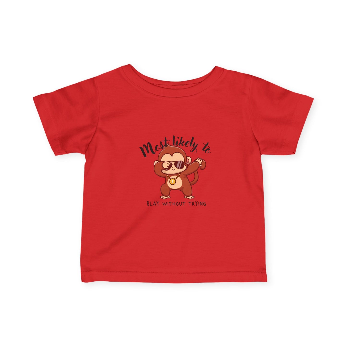 Cute Monkey Baby Tee - Most Likely To Slay Without Trying, Toddler Gift, Baby Shower Gift, Funny Kids Shirt, Infant Clothing, Birthday [...]