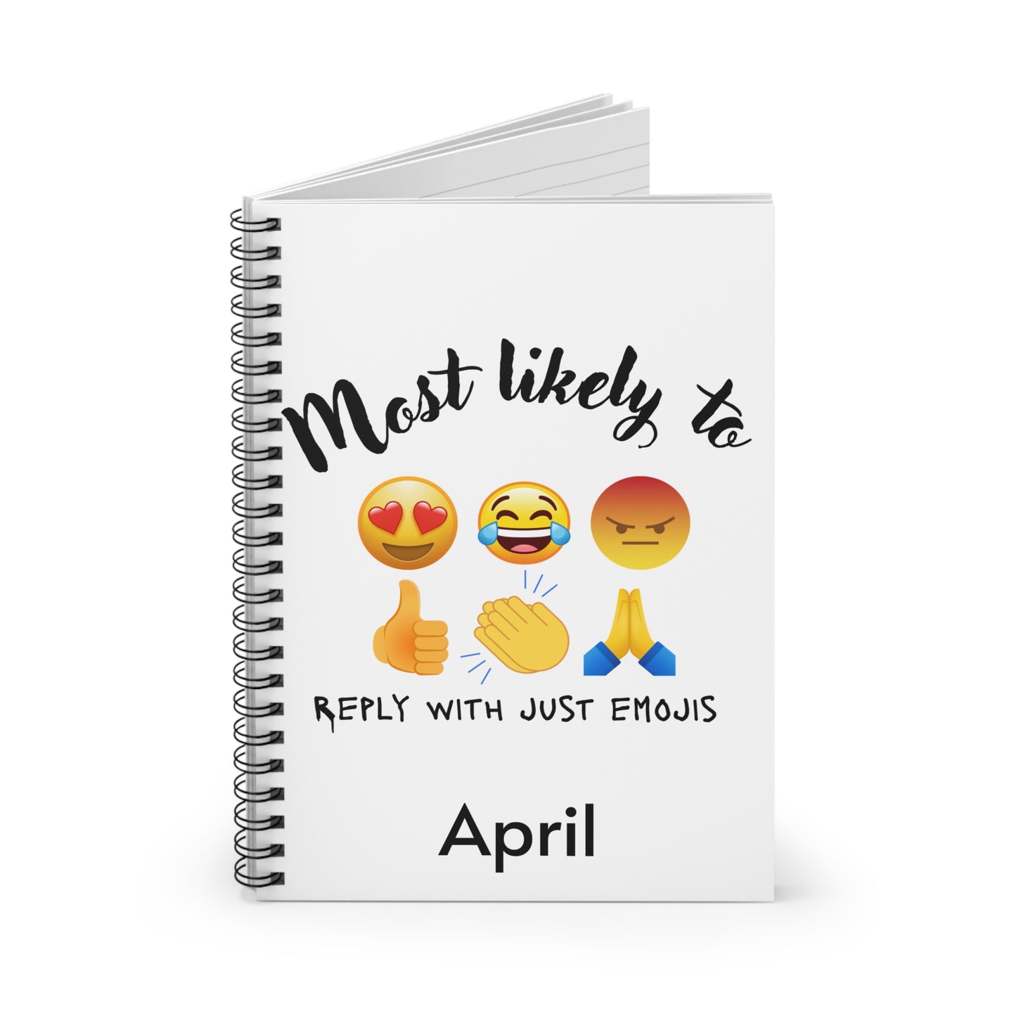 ADD PERSONALIZING NAME IN CART. Fun Emoji Spiral Notebook for Creative Notes, Gifts for Students, Office Use, Journaling, School Supplies