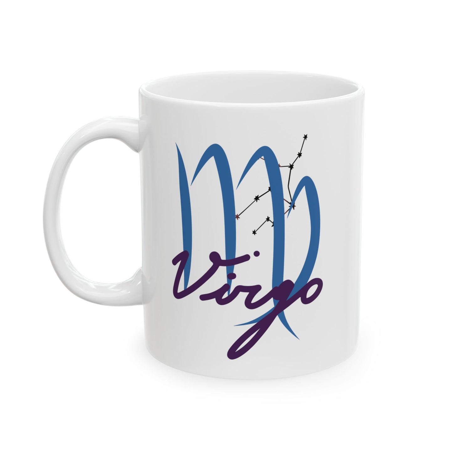Virgo Zodiac Coffee Cup, Inspirational 'Rise & Shine' Ceramic Coffee Mug (11oz/15oz)