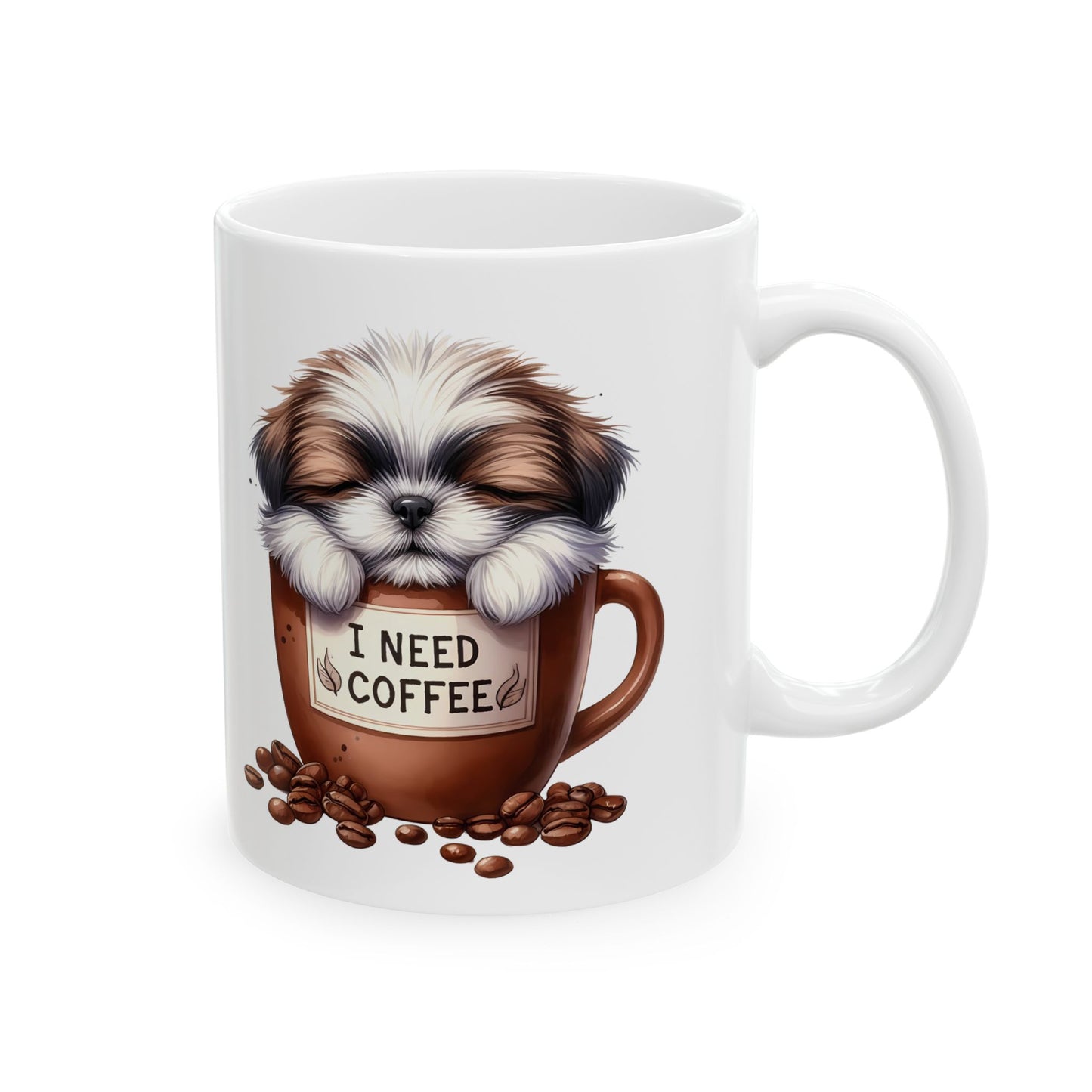 Personalized Shih-tzu Dog in Coffee Mug Ceramic Mug - 11oz/15oz | Coffee Lover Gift