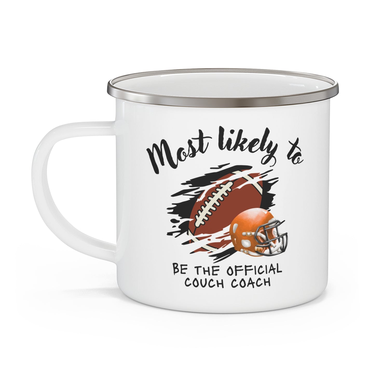 Camping Mug - Most Likely to Be the Official Couch Coach, Football Cup, Sports Fan Mug