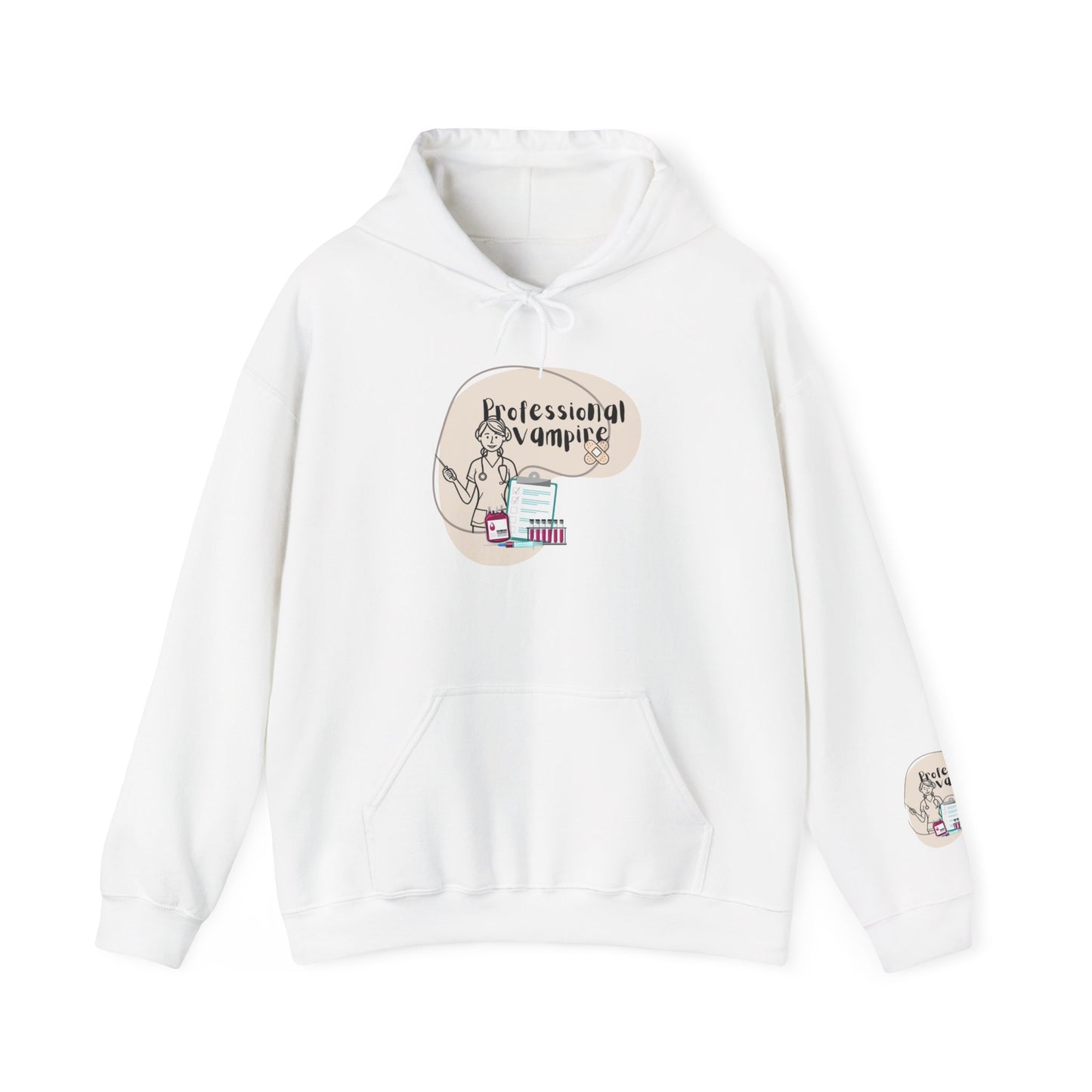 Hoodie — “Professional Vampire” Cozy Graphic Hoodie (Cute Goth, Halloween Gift)