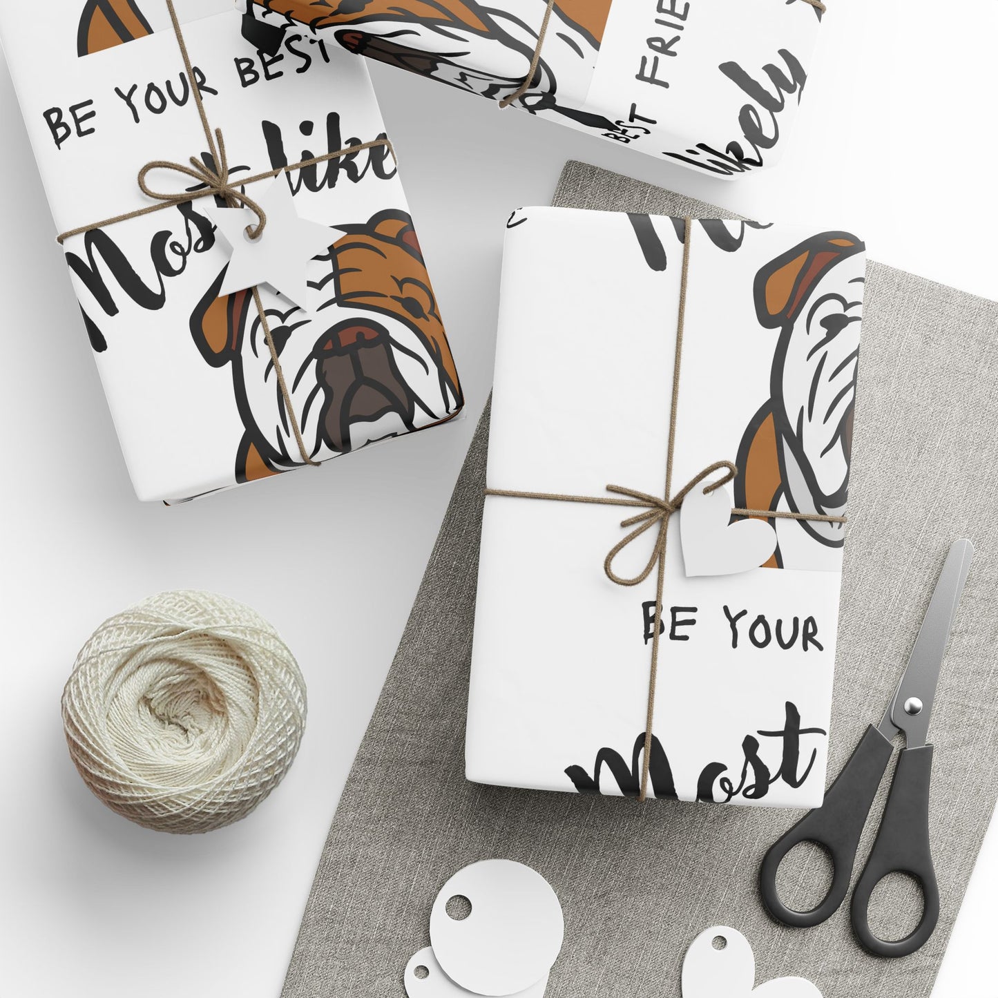 Bulldog Wrapping Paper, Fun Gift Wrap for Dog Lovers, Pet Lover Wrapping Paper, Unique Birthday Wrap, Holiday Packaging, Pet-Themed Gift Wrap, Customizable Gift Paper