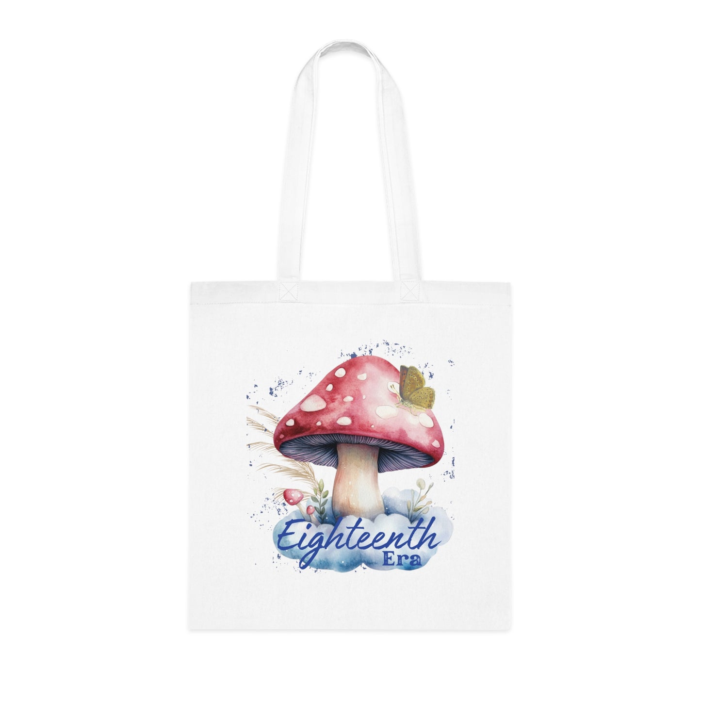 Mushroom Art Cotton Tote Bag - Eighteenth Era Design for Eco-Friendly Style, Eighteenth Birthday Gift, Eighteenth Era