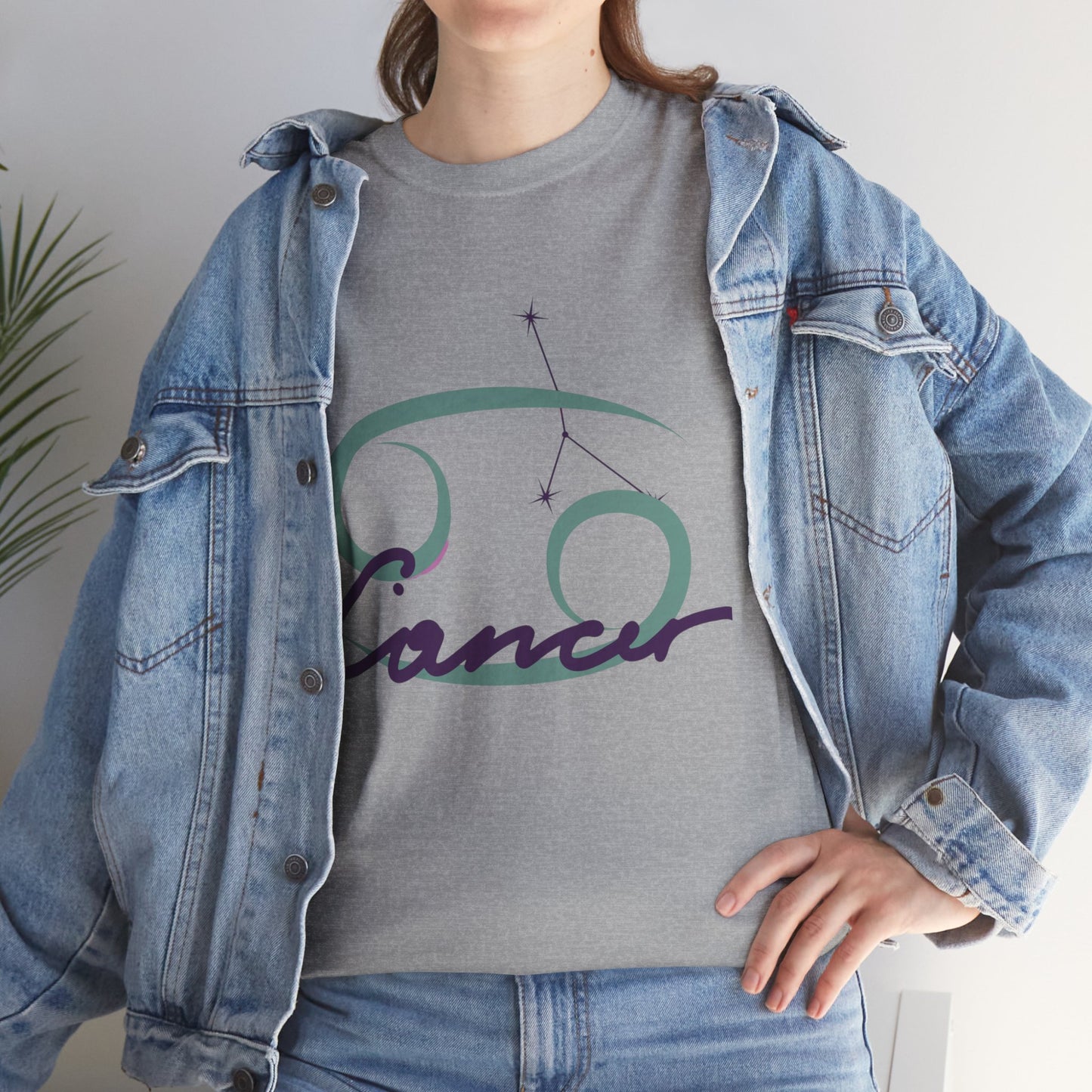 Cancer Zodiac T‑Shirt — Minimal Constellation & Script Design
