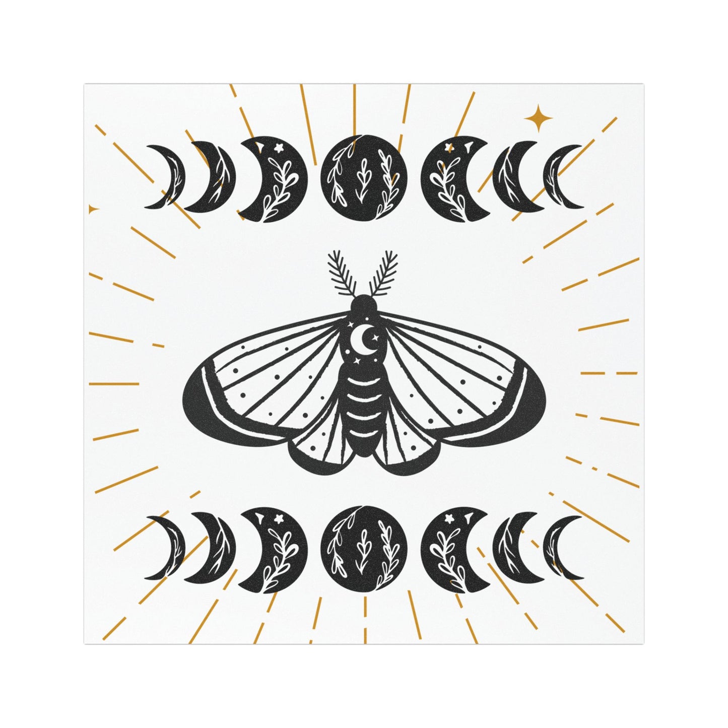 Celestial Moth Car Magnet - Boho Moon Phase Design for Nature Lovers