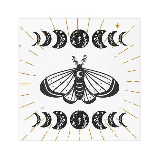 Celestial Moth Car Magnet - Boho Moon Phase Design for Nature Lovers