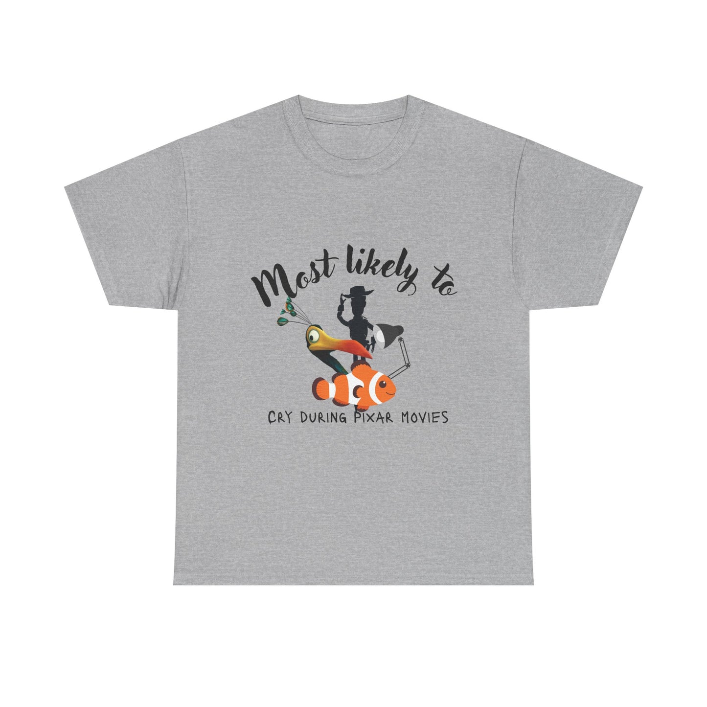 Unisex Heavy Cotton Tee - Most Likely to Cry During Pixar Movies, Perfect Gift for Movie Lovers, Fun Graphic Tee for Friends, [...]