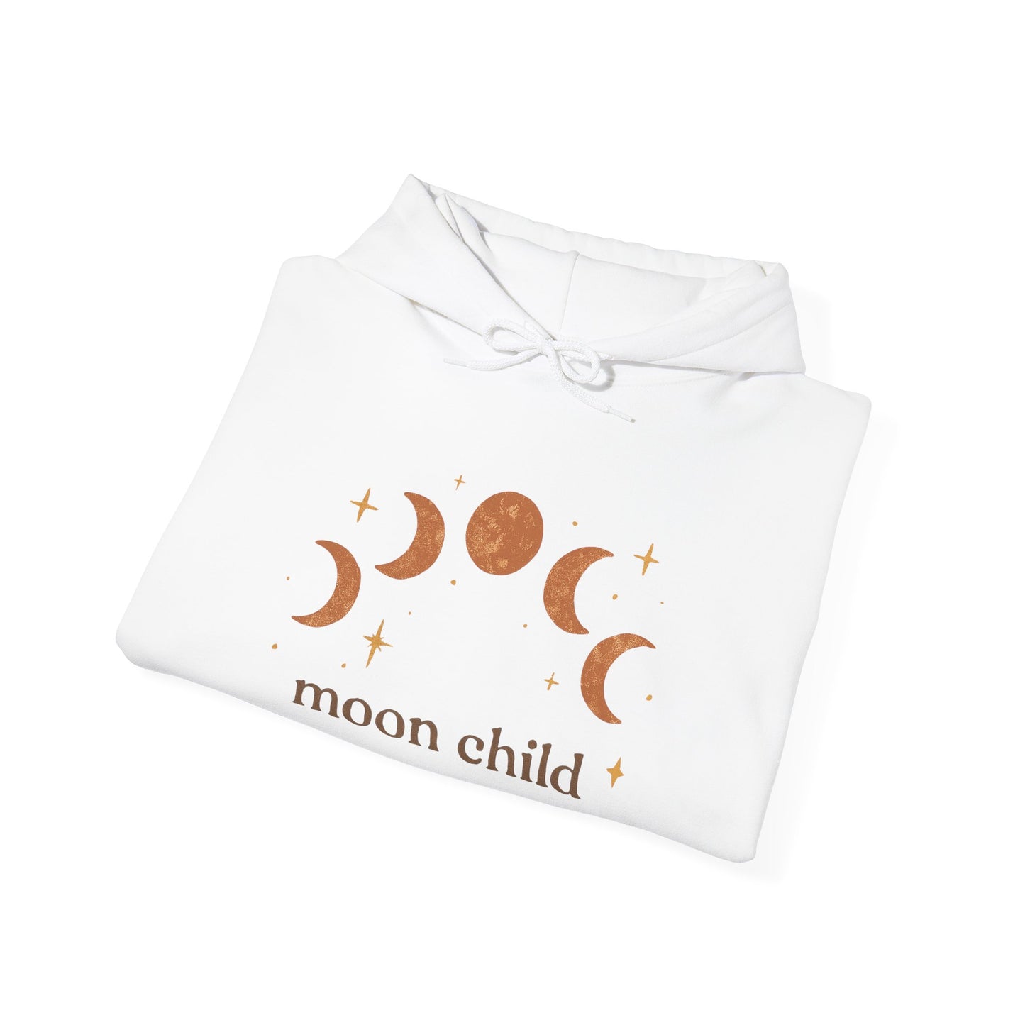 Moon Child Hoodie — Crescent Moon Phases Graphic Pullover