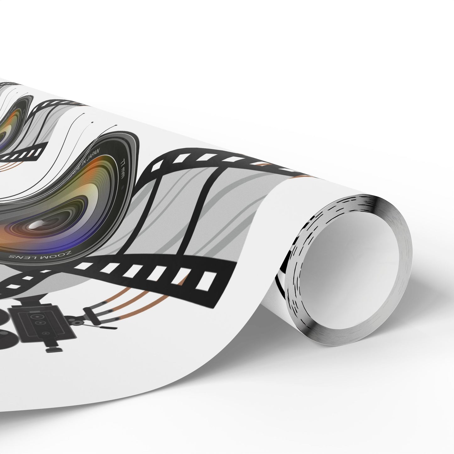 Film-Themed Wrapping Paper for Movie Lovers, Gift Wrap for Birthdays, Holidays, and Celebrations, Unique Present Packaging, Party Supplies