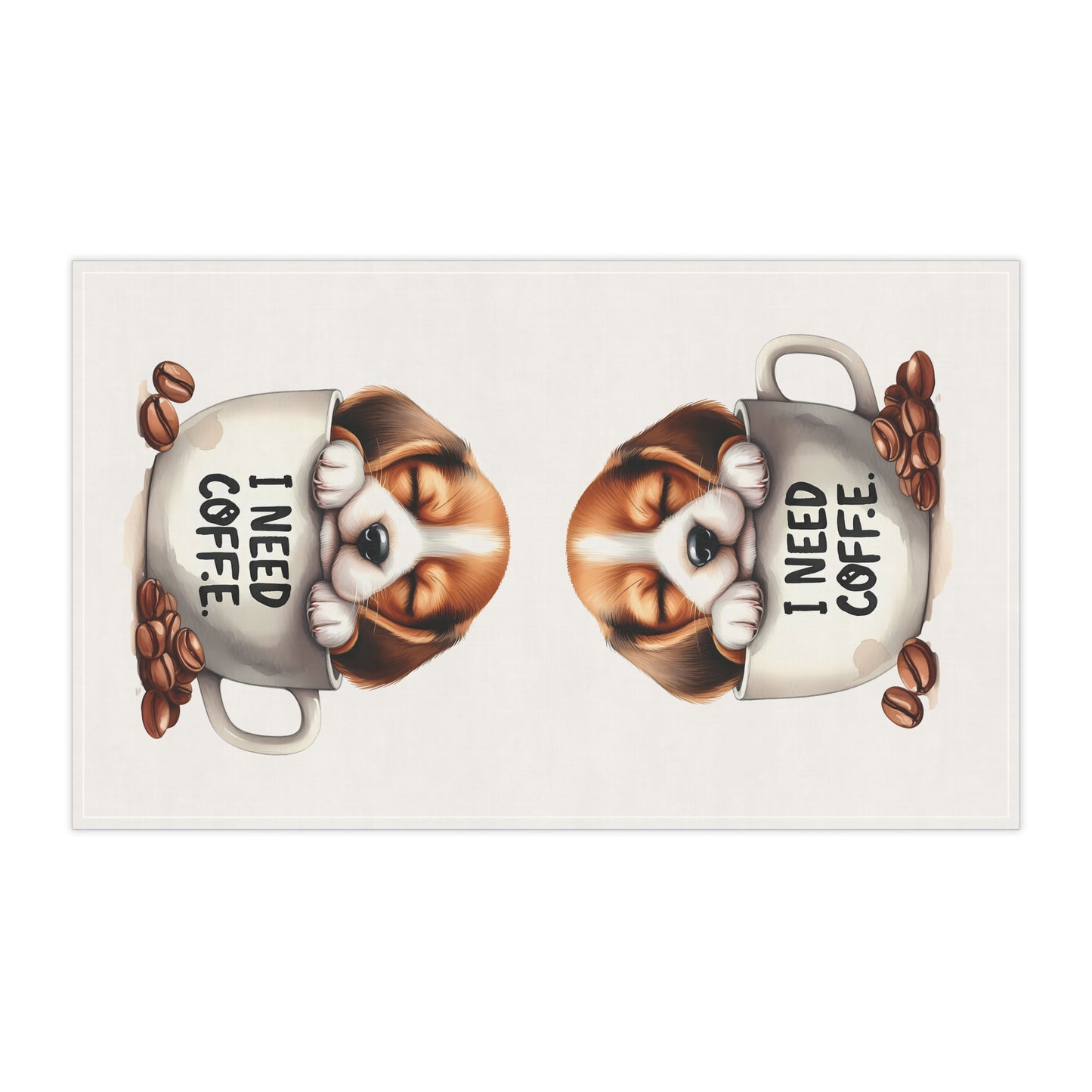 Cute Dog Coffee Tea Towels, Beagle Tea Towel