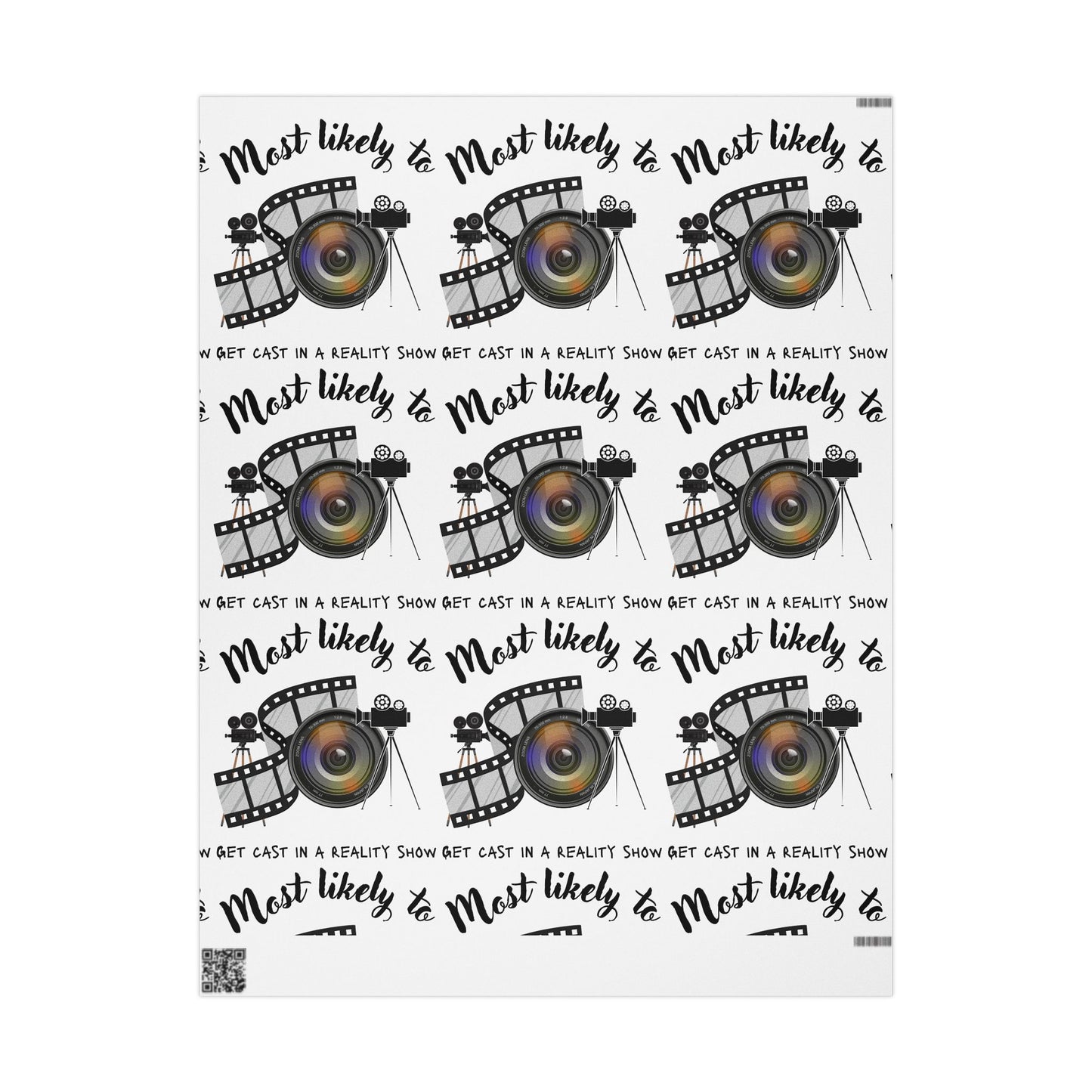 Film-Themed Wrapping Paper for Movie Lovers, Gift Wrap for Birthdays, Holidays, and Celebrations, Unique Present Packaging, Party Supplies