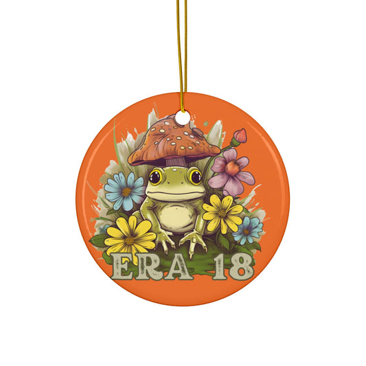 Era 18 Ornament, Chapter 18 Ornament, Frog-Themed Ceramic Ornaments, Fun Holiday Decor, Gift for Nature Lovers, 2-Sided Print
