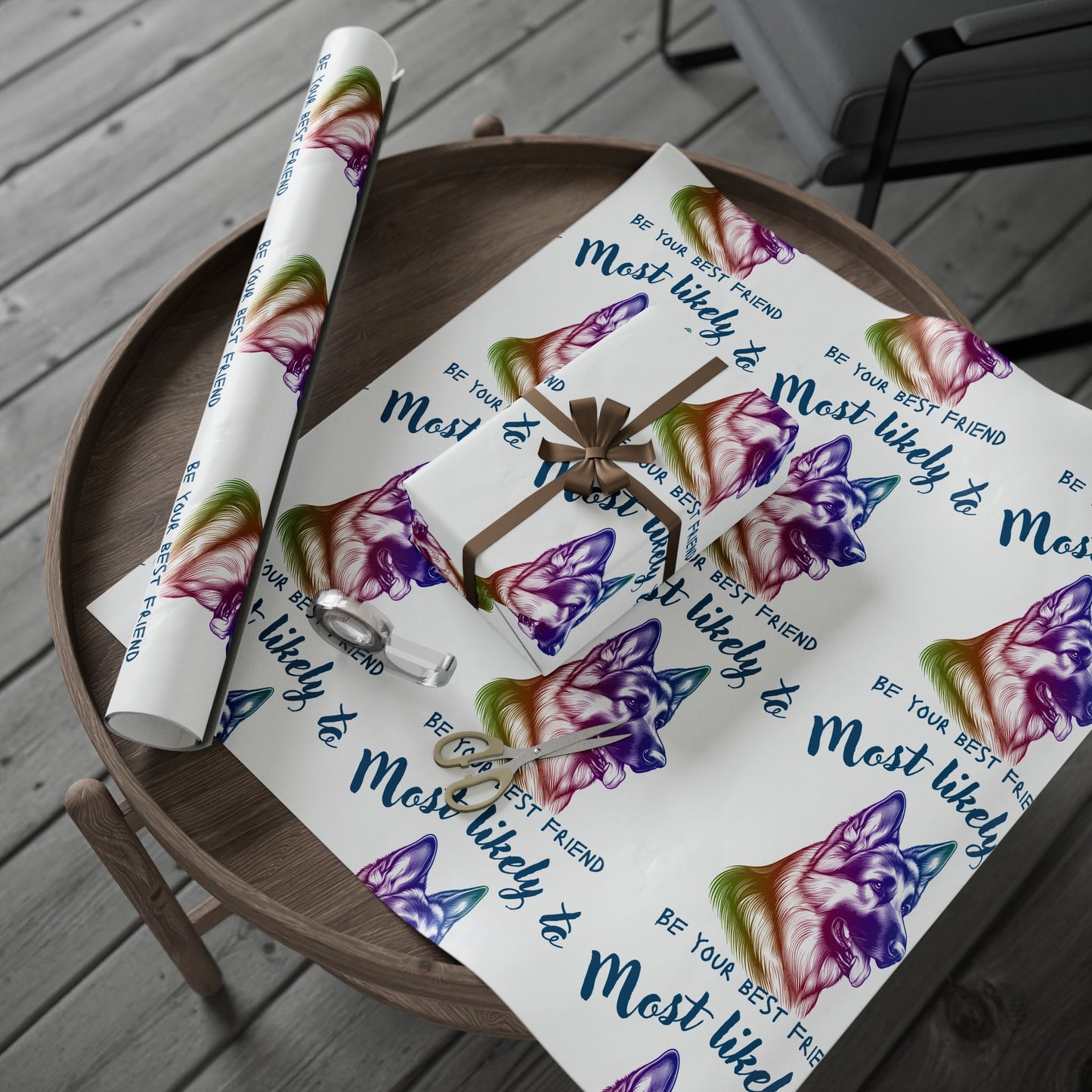 Colorful Pet-Themed Wrapping Paper, Most Likely to Be Your Best Friend Gift Wrap, Dog Lover Gift Wrap, Birthday, Pet Adoption, Holiday [...]