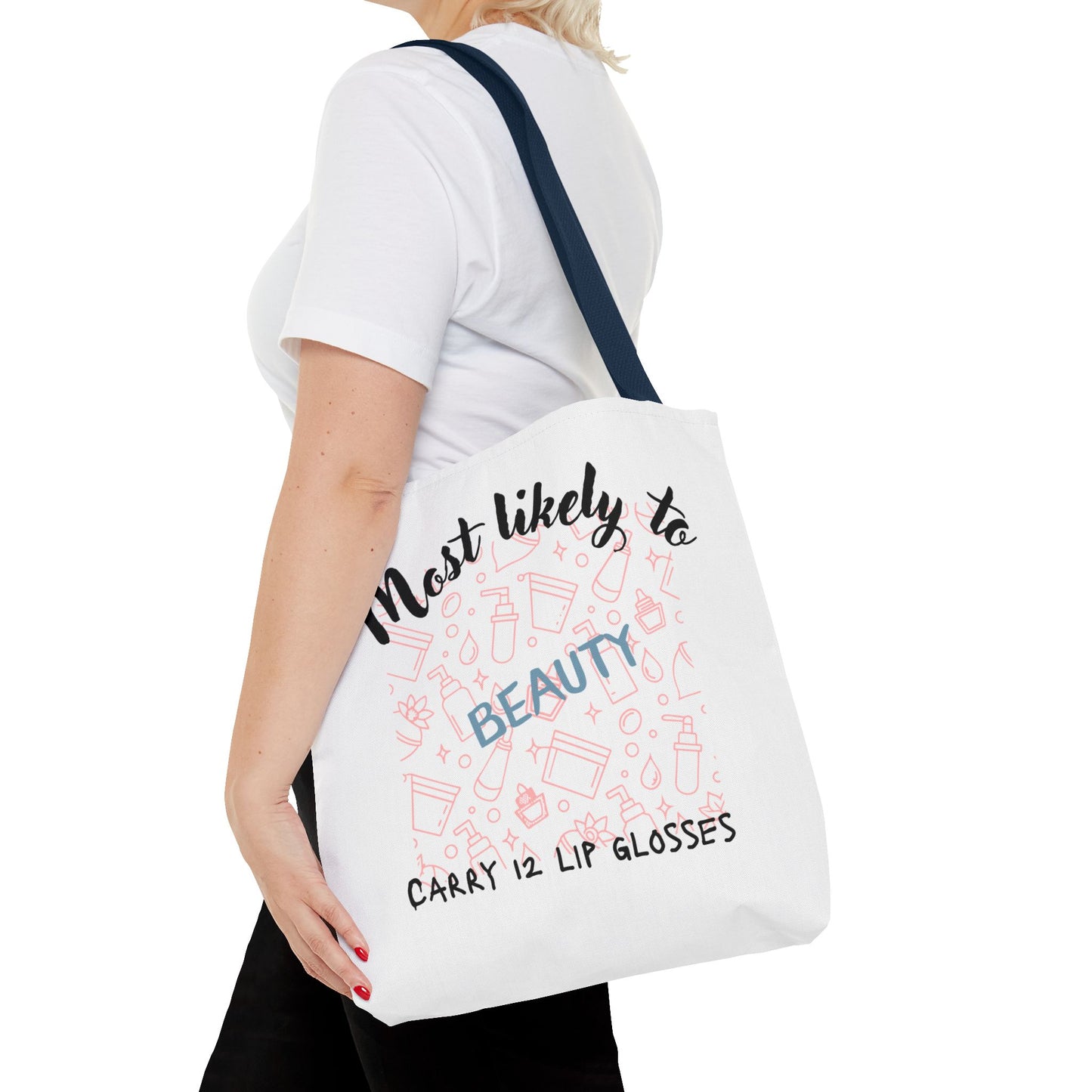 Beauty Lip Gloss Tote Bag - Perfect Gift for Makeup Lovers, Fashion Accessory, Daily Use Tote, Funny Gift, Stylish Organizer