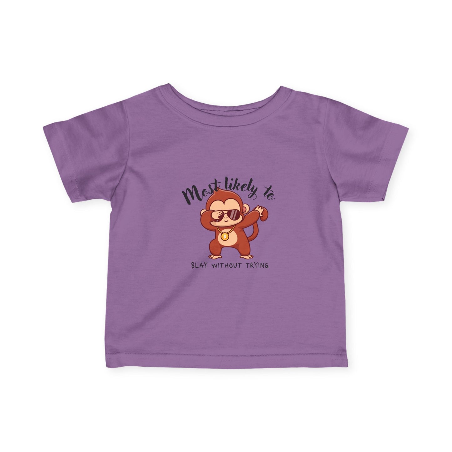 Cute Monkey Baby Tee - Most Likely To Slay Without Trying, Toddler Gift, Baby Shower Gift, Funny Kids Shirt, Infant Clothing, Birthday [...]