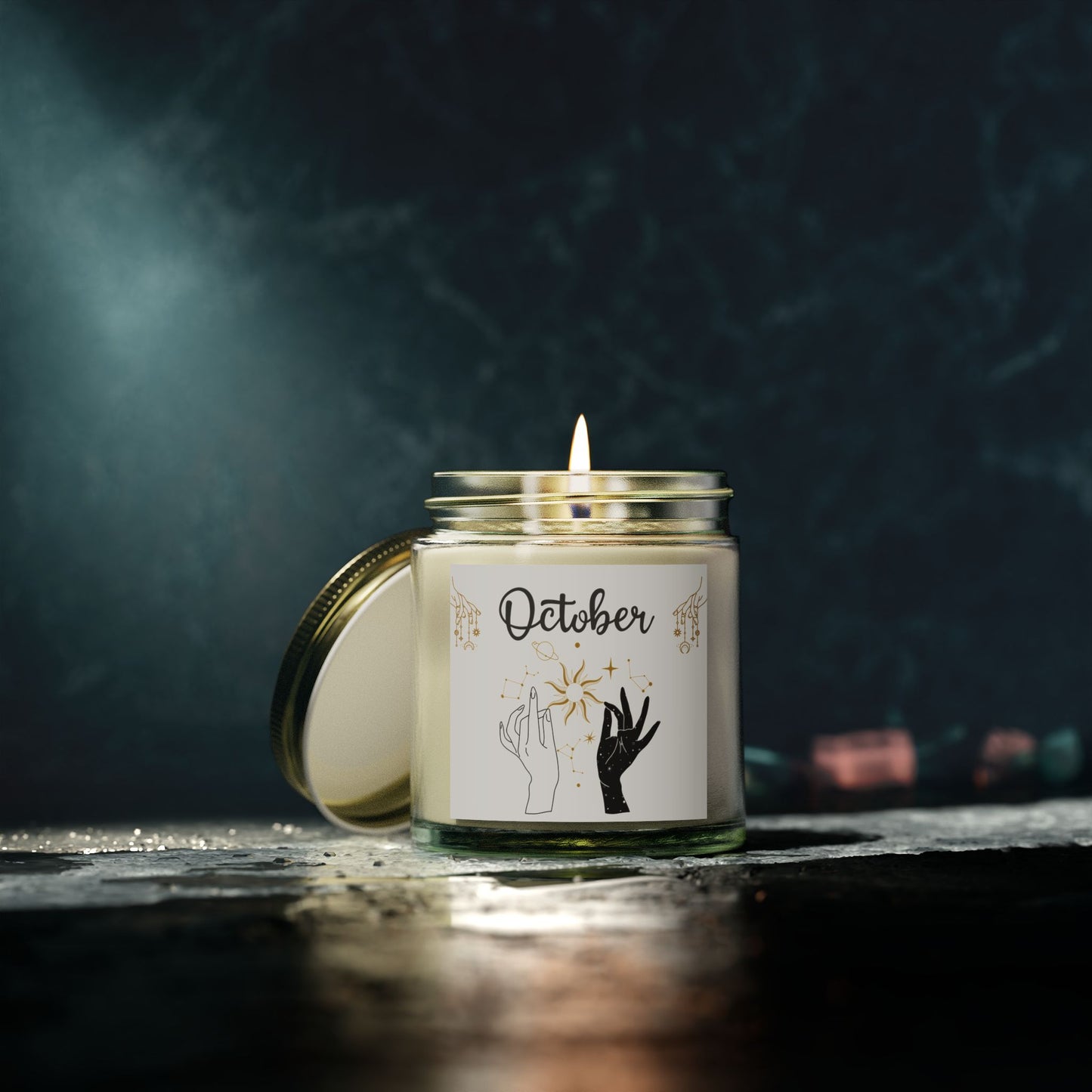 Celestial Candle, October, October Birthday, Scented Candles, Coconut Apricot Wax (4oz, 9oz)