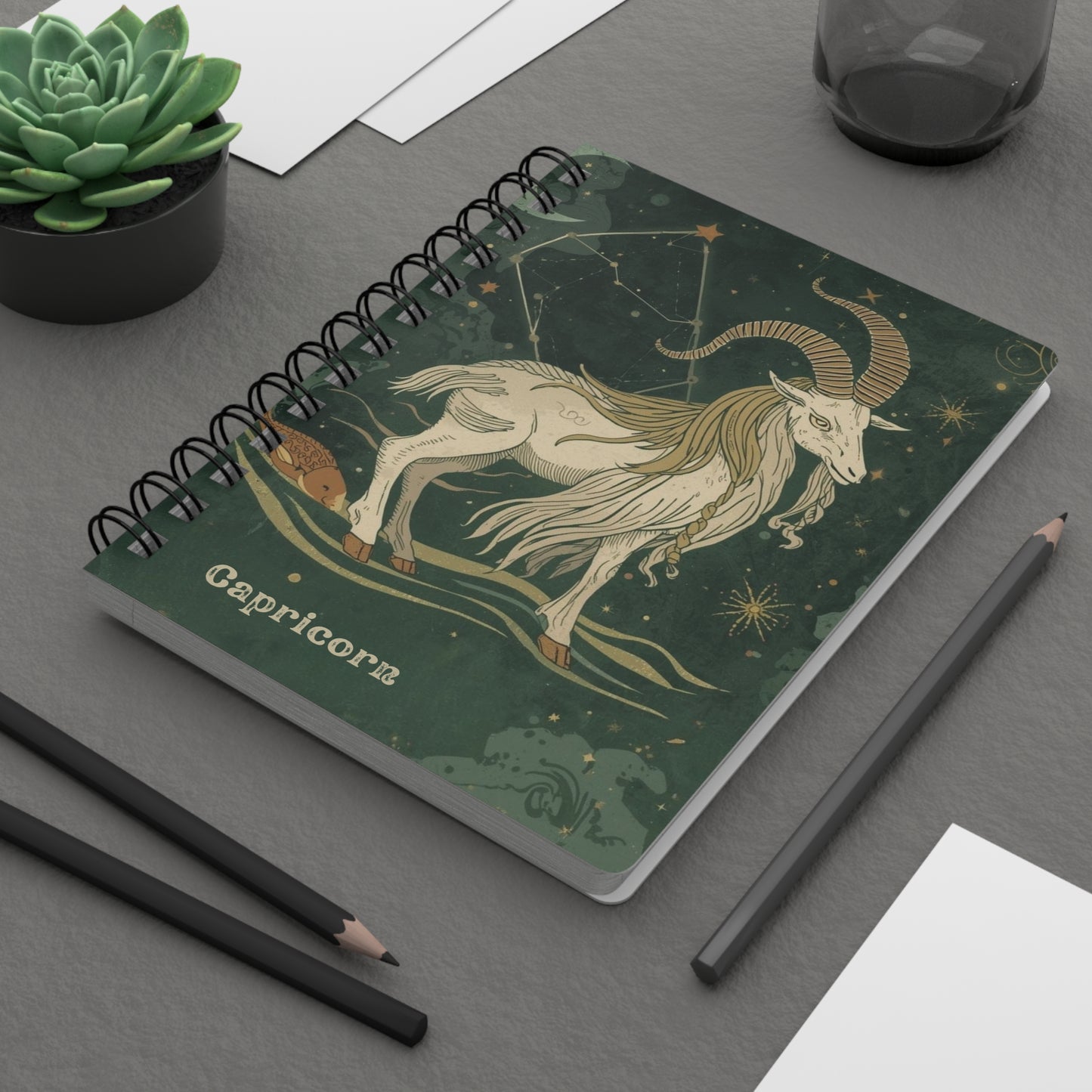 Capricorn Zodiac Spiral Bound Journal
