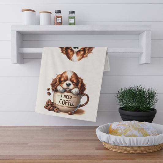 Coffee Lover's Dog Tea Towels, Puppy Tea Towel