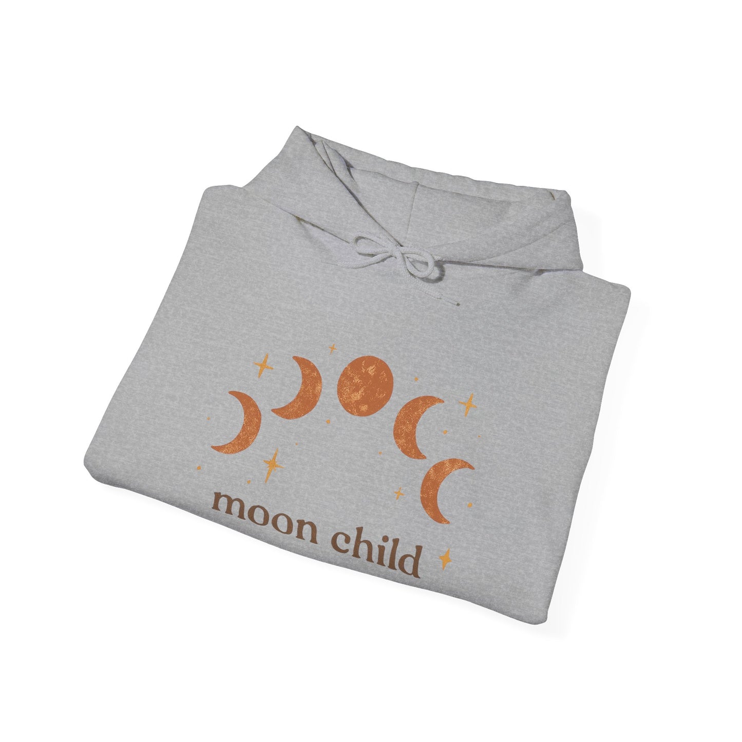 Moon Child Hoodie — Crescent Moon Phases Graphic Pullover