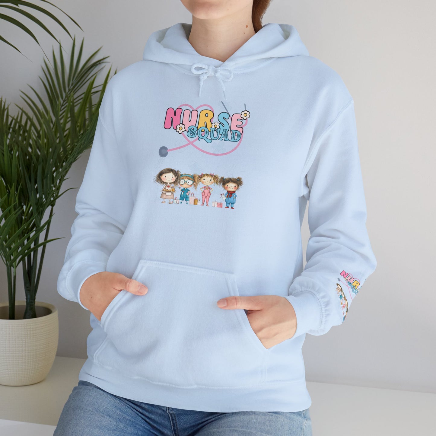 Nurse Squad Hoodie — Cute Multicultural Healthcare Team Design