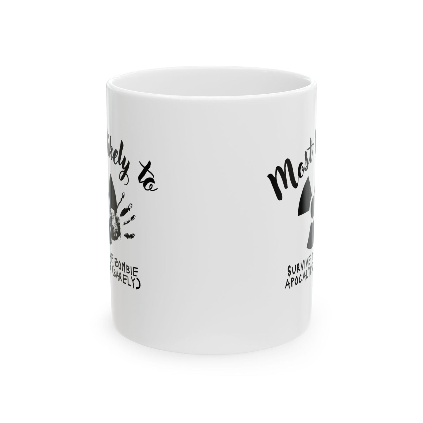 Zombie Apocalypse Survival Ceramic Mug | Funny Gift for Horror Fans, 11oz/15oz, Coffee Lover Gift, Halloween Decor, Quarantine Humor