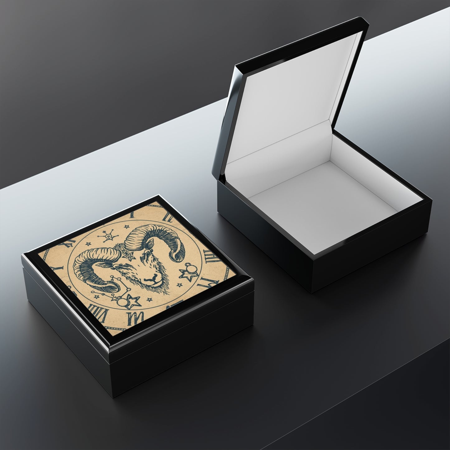 Aries Jewelry Box, Astrological Jewelry Box with Zodiac Designs for Mystic Lovers