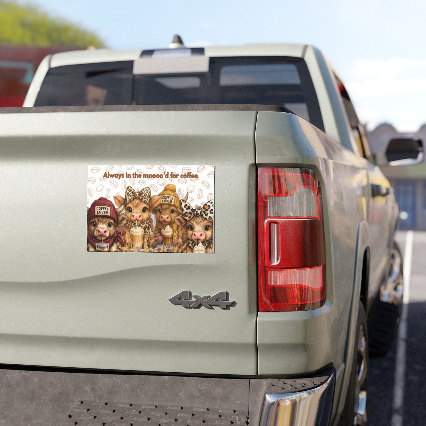 Cute Coffee Lover Car Magnets - Always in the Moooo'd, Coffee Magnet, Magnet for Car Lover