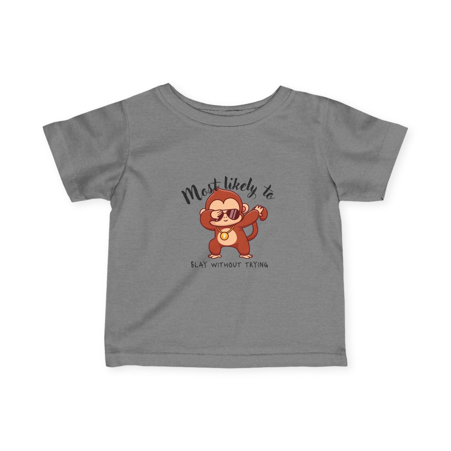 Cute Monkey Baby Tee - Most Likely To Slay Without Trying, Toddler Gift, Baby Shower Gift, Funny Kids Shirt, Infant Clothing, Birthday [...]
