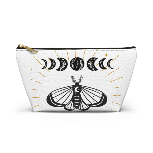 Mystical Moon Phases Pouch, Boho Accessory Bag, Witchy Travel Organizer, Cosmetic Case, Gift for Astrology Lovers