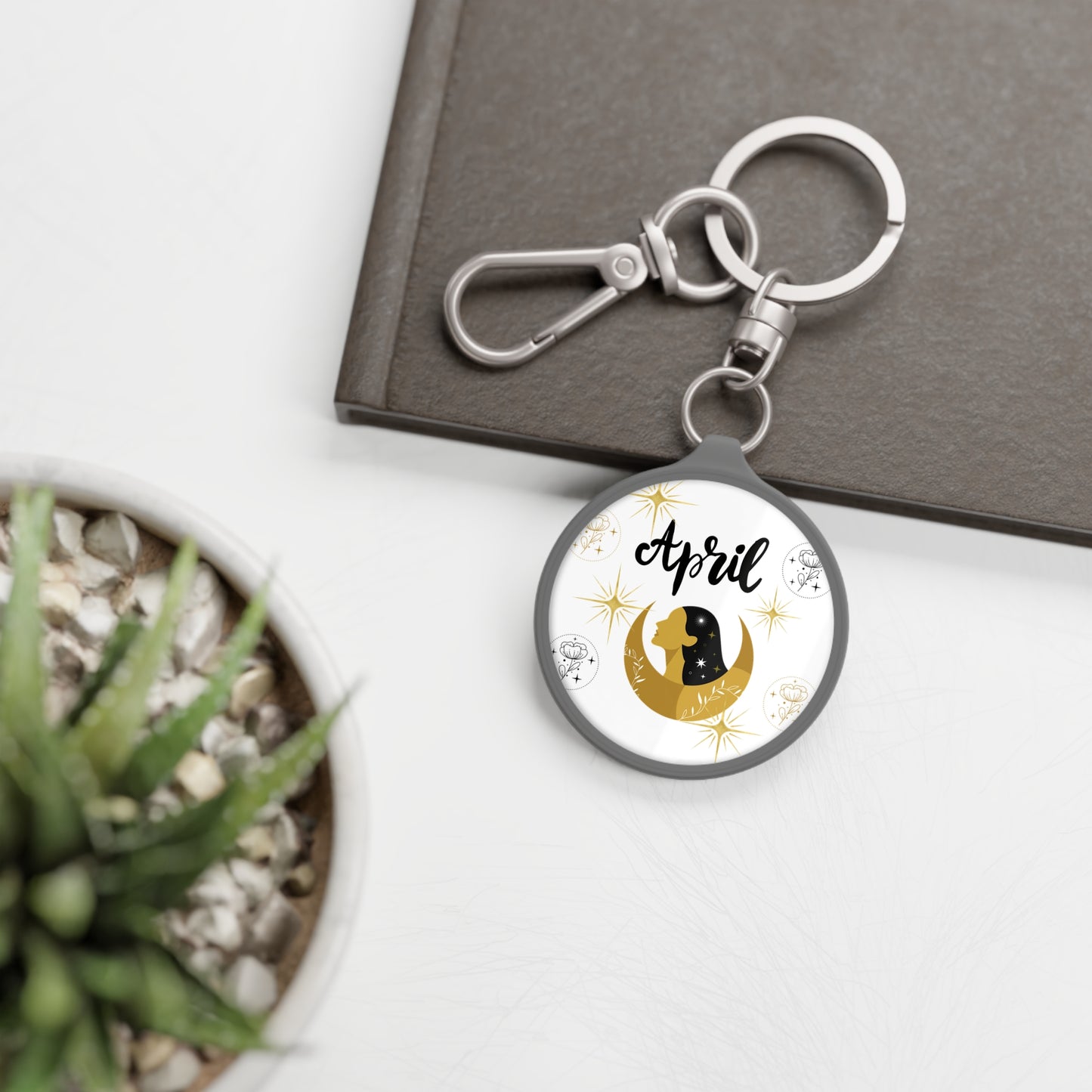Personalized Keyring Tag with Custom Name, Pet Lover Gift, Birthday Gift, Monthly Reminder Tag, Customizable Keychain