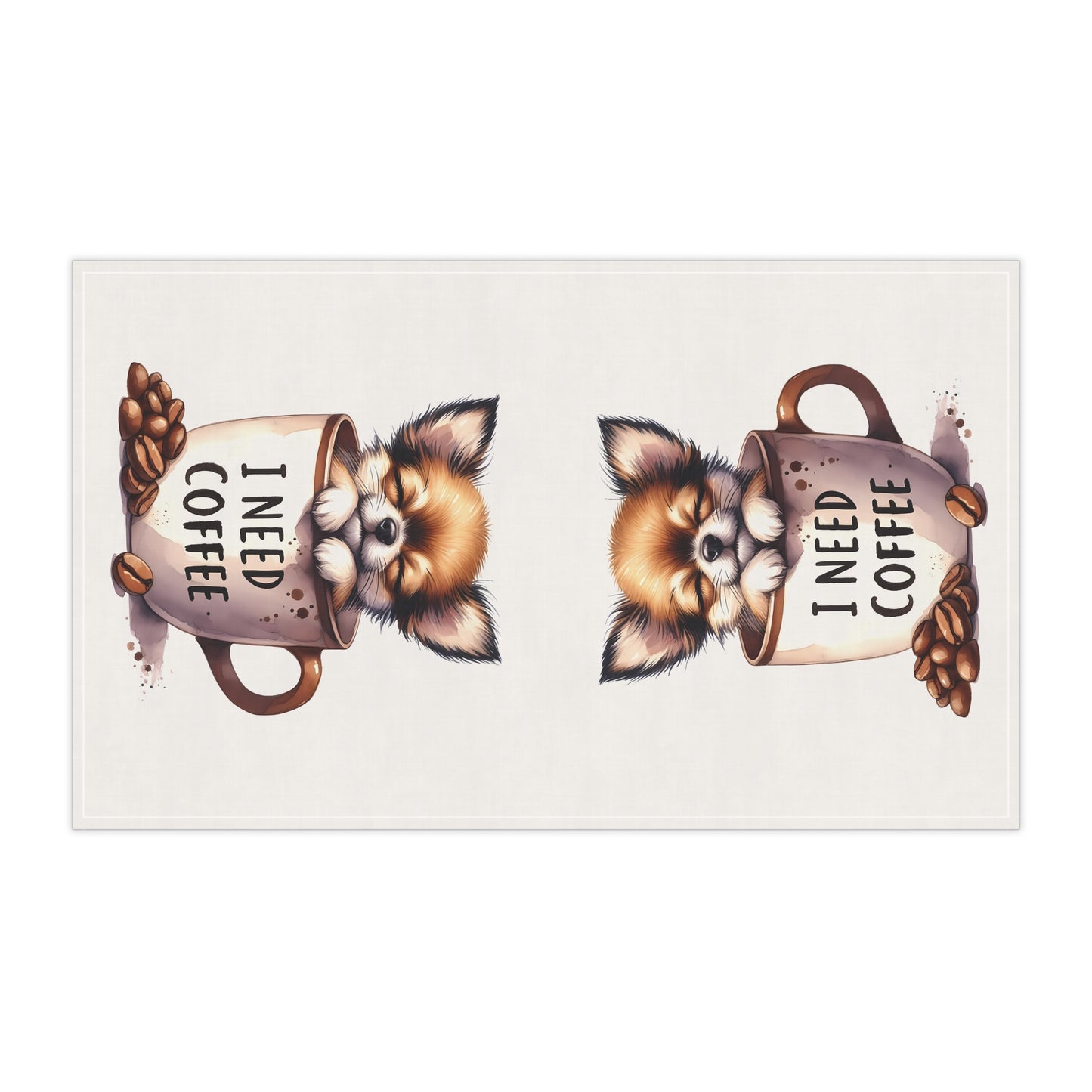 Cute Chihuahua Coffee Tea Towels, Puppy Tea Towel, Coffee Tea Towel