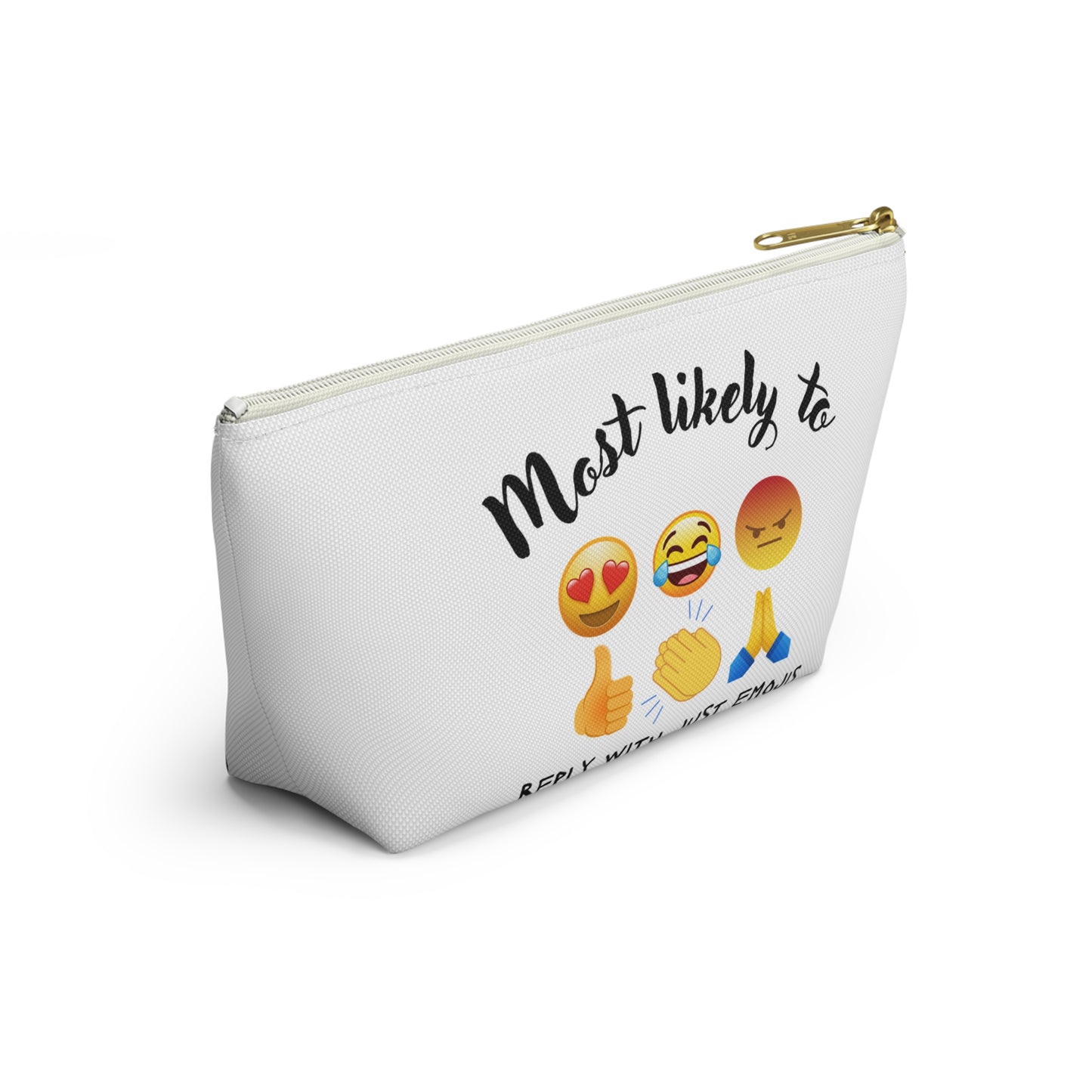 Emoji Pouch, Emoji, Most likely to, Emoji Queen Pouch, Cosmetic bag, Accessory Pouch w T-bottom